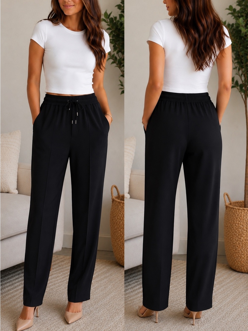 Jones New York Black flowey slacks